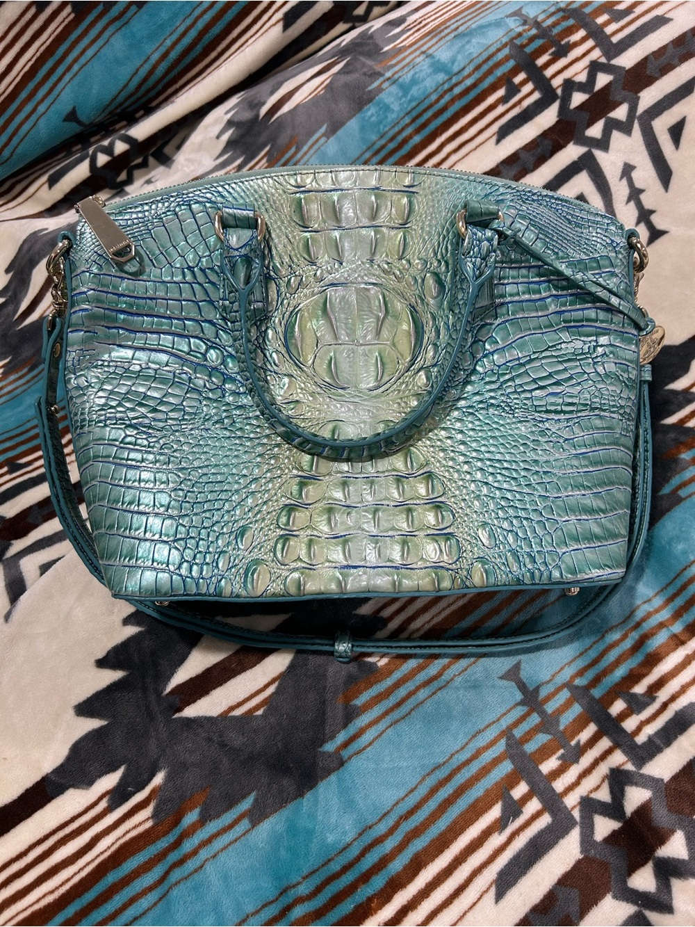 Brahmin Duxbury Satchel Iridescent Blue